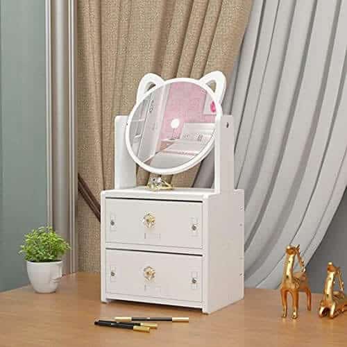 Multifunctional Cosmetic Storage Box With Mirror