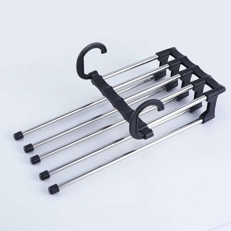 5-Tier Foldable Stainless Steel Pants and Clothing Rack