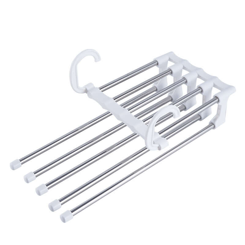 5-Tier Foldable Stainless Steel Pants and Clothing Rack