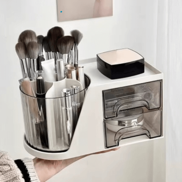 360-Degree Rotating Desktop Makeup Organizer